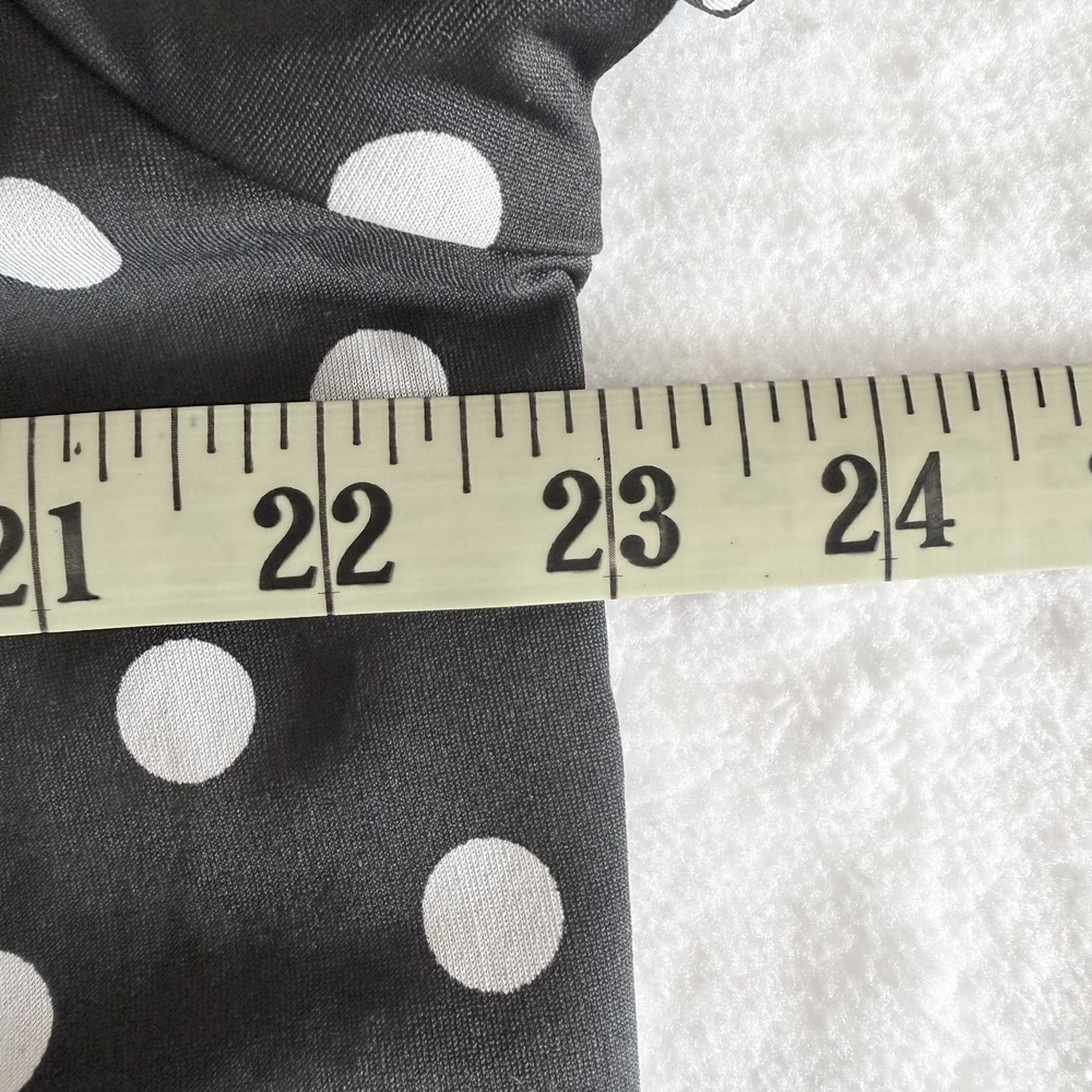 Betsey Johnson Black and White Polka Dot Blouse with Ruffle Sleeve Size XL - Picture 7 of 11
